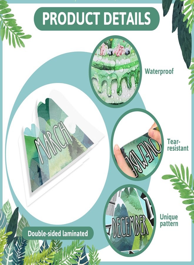 Mooliwe 102 Pcs Scandi Mountains Happy Birthday Bulletin Board Set; Birthday Chart Calendar Mountains Classroom Decoration Cutouts for Classroom Bulletin Board Decor - Image 3