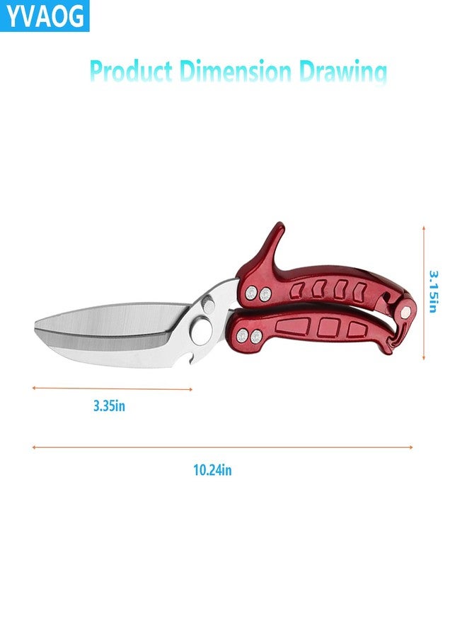 YVAOG Kitchen Scissors/Shears,Multi-purpose Super Sharp Heavy Duty Poultry Scissors,for Poultry, Fish, Meat, Vegetables, a Good Partner in the Kitchen (Burgundy) - Image 2