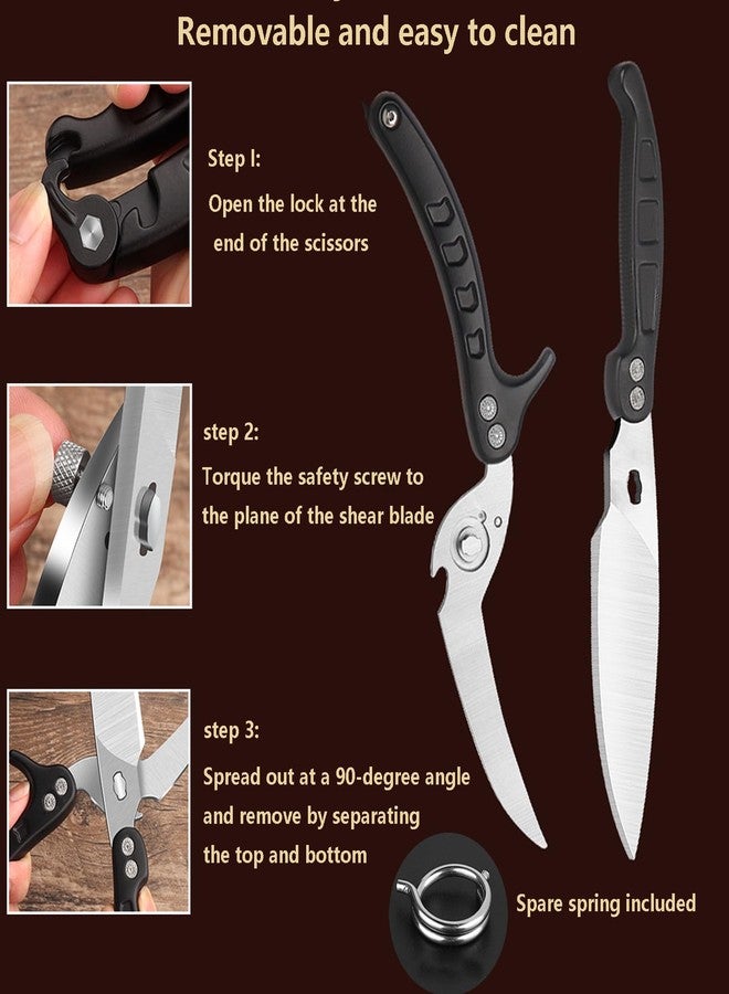 YVAOG Kitchen Scissors/Shears,Multi-purpose Super Sharp Heavy Duty Poultry Scissors,for Poultry, Fish, Meat, Vegetables, a Good Partner in the Kitchen (Burgundy) - Image 5