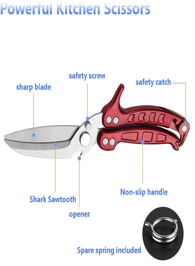 YVAOG Kitchen Scissors/Shears,Multi-purpose Super Sharp Heavy Duty Poultry Scissors,for Poultry, Fish, Meat, Vegetables, a Good Partner in the Kitchen (Burgundy) - Image 4