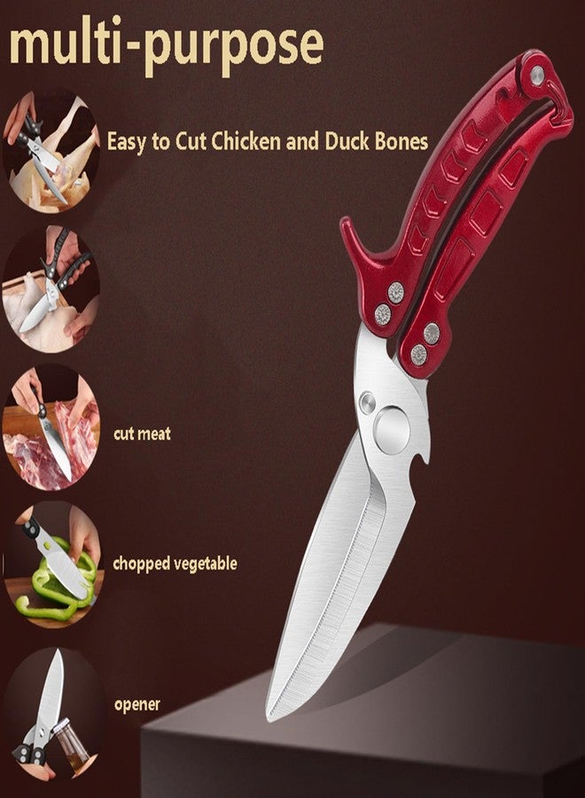 YVAOG Kitchen Scissors/Shears,Multi-purpose Super Sharp Heavy Duty Poultry Scissors,for Poultry, Fish, Meat, Vegetables, a Good Partner in the Kitchen (Burgundy) - Image 3