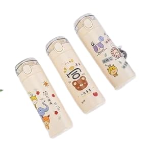 Generic Cute Animal Design Insulated Water Bottle, Stainless Steel Vacuum Flask, 3-Pack 