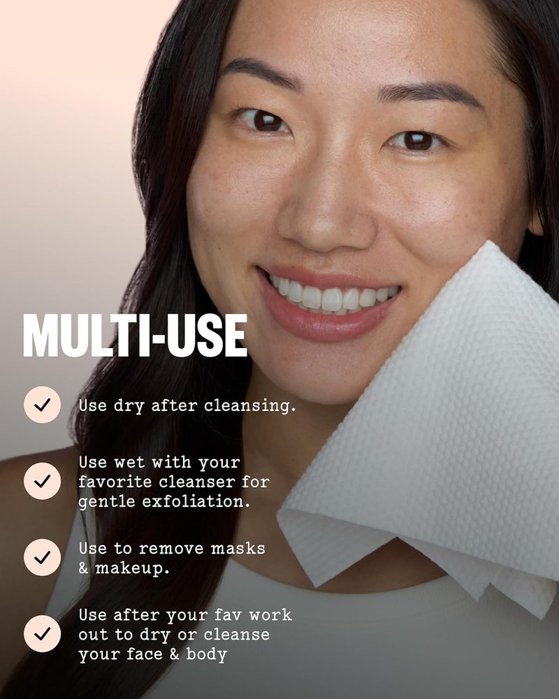 PEACE OUT Silver Shield Face Towels, Disposable Daily Use Skincare, Super Absorbent, Lux Soft Feel, All Skin Friendly, Duel Sided, 30 count - Image 5