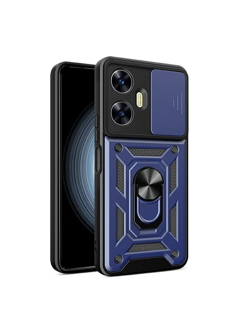X-level Realme C55 Case Cover Protector Accessories with Camera Len Protection Anti-Scratch Shockproof Anti-Fingerprints Back Cover with 360 Car Mount Magnetic Ring Holder Case Protector  - Image 1