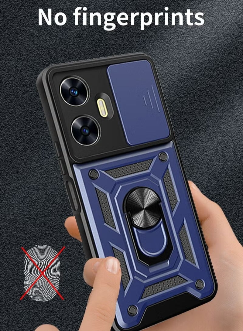 X-level Realme C55 Case Cover Protector Accessories with Camera Len Protection Anti-Scratch Shockproof Anti-Fingerprints Back Cover with 360 Car Mount Magnetic Ring Holder Case Protector  - Image 5
