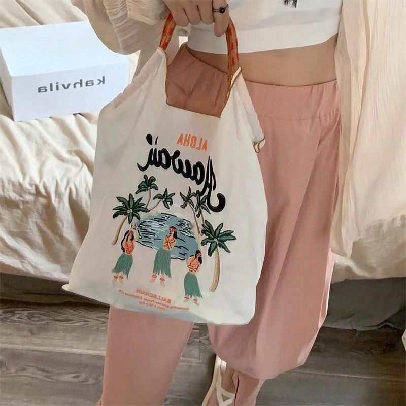 New Embroidered Bag For Women, Tote Bag, Large Capacity Canvas Bag, Little Yellow Duck Shopping Bag, Shoulder Bag, Handbag, Trendy - Image 3