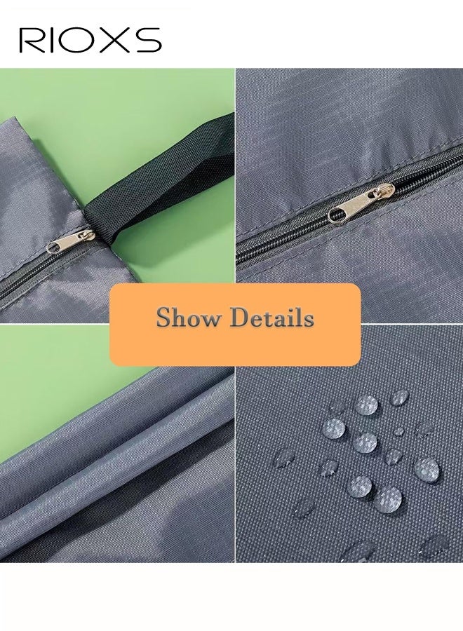 RIOXS 3 Pack Travel Shoe Bags, Portable Waterproof Nylon Shoe Storage Pouch with Zipper Closure and Handle, Stylish Shoe Storage Bag for Men and Women's Travel Gifts and Home Storage, Grey - Image 5