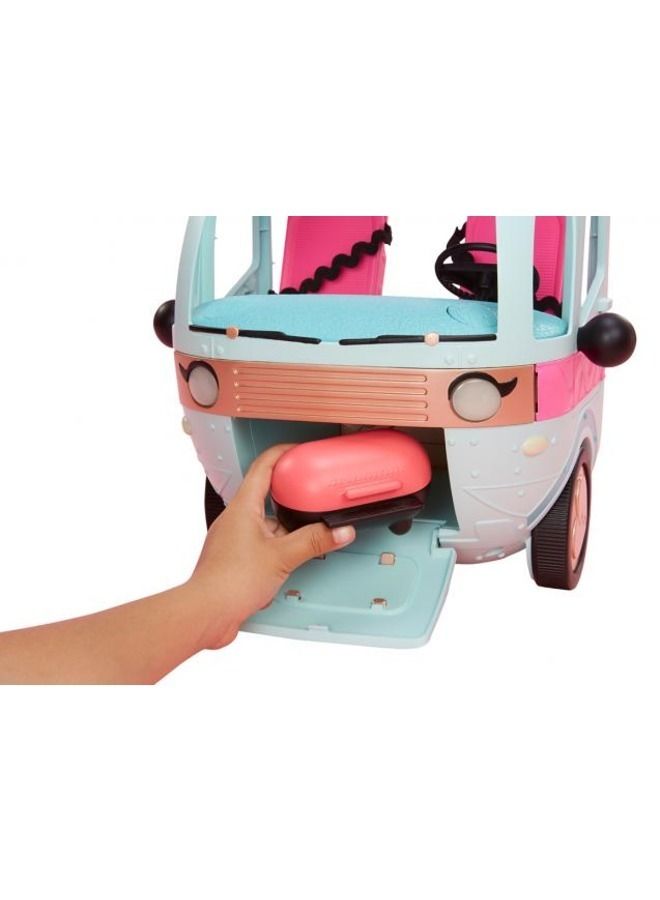 2-in-1 Glamper Fashion Camper with 40+ Surprises - Includes Doll, Water Slide, Fashion Runway, DJ Booth, Lights & Sounds - Great Gift for Kids  - Image 4