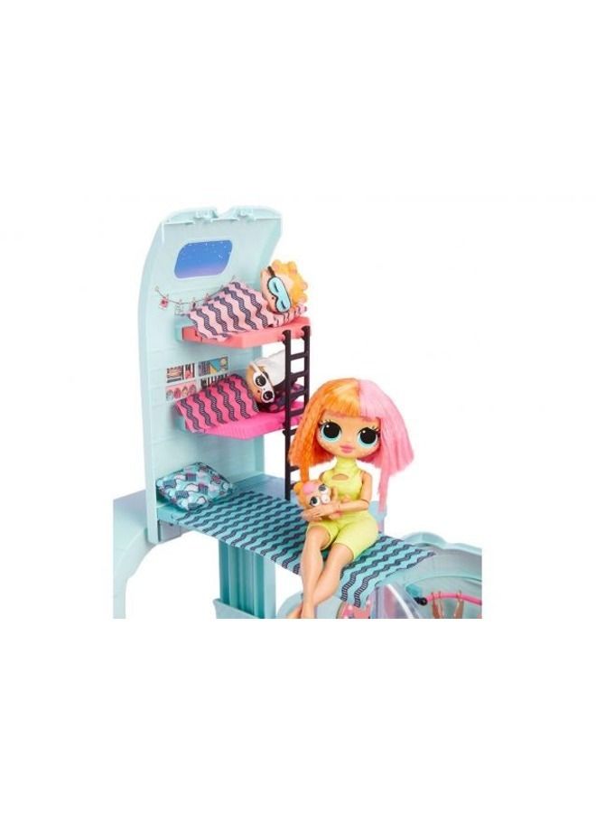 2-in-1 Glamper Fashion Camper with 40+ Surprises - Includes Doll, Water Slide, Fashion Runway, DJ Booth, Lights & Sounds - Great Gift for Kids  - Image 5