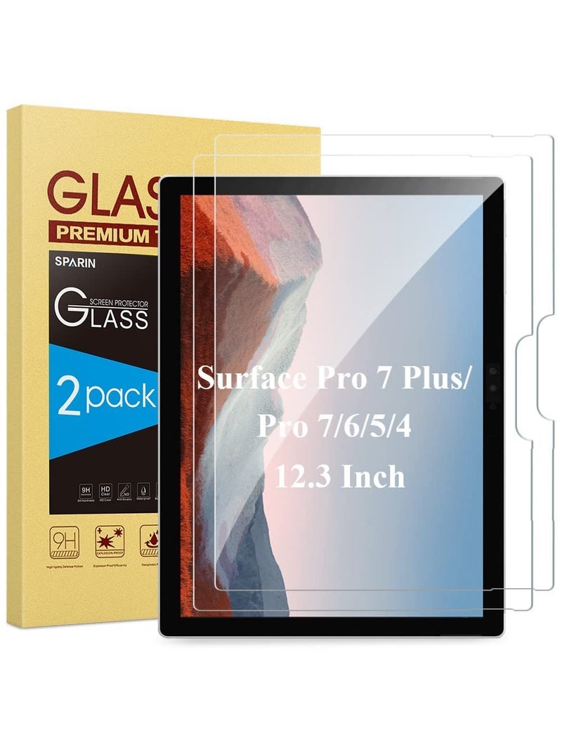 Sparin [2 Pack] SPARIN Screen Protector for Surface Pro 7 Plus/Surface Pro 7 / Surface Pro 6 / Surface Pro (5th Gen) / Surface Pro 4, Tempered Glass with Surface Pen Compatible/Scratch Resistant - Image 1