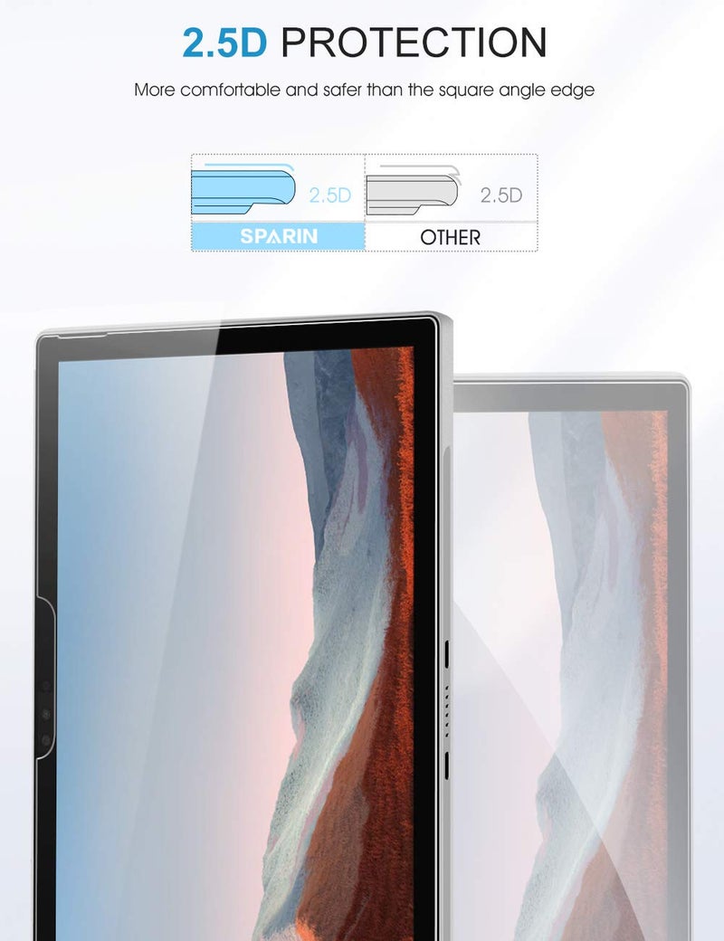 Sparin [2 Pack] SPARIN Screen Protector for Surface Pro 7 Plus/Surface Pro 7 / Surface Pro 6 / Surface Pro (5th Gen) / Surface Pro 4, Tempered Glass with Surface Pen Compatible/Scratch Resistant - Image 3