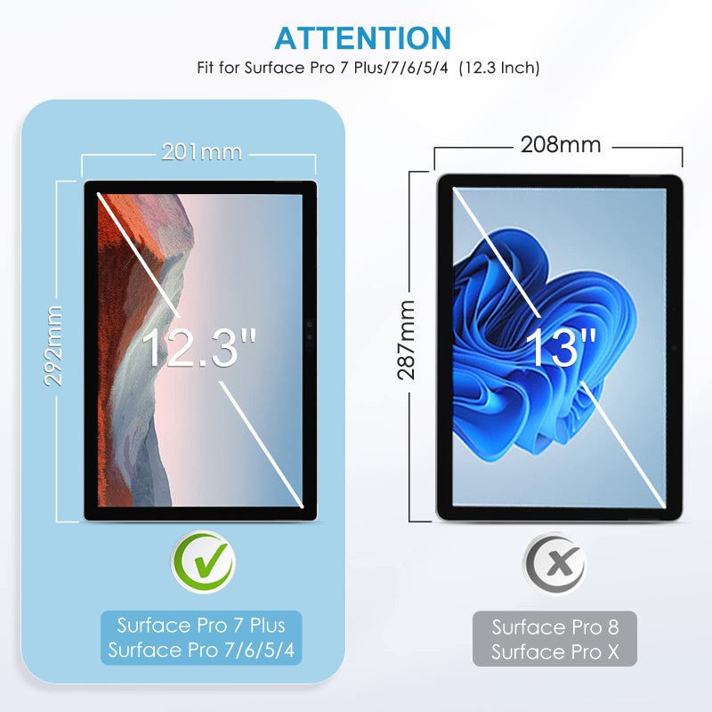 Sparin [2 Pack] SPARIN Screen Protector for Surface Pro 7 Plus/Surface Pro 7 / Surface Pro 6 / Surface Pro (5th Gen) / Surface Pro 4, Tempered Glass with Surface Pen Compatible/Scratch Resistant - Image 2