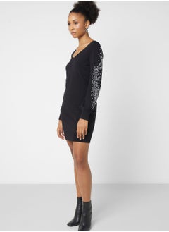 Wallis V-Neck Embellished Dress  - Image 4