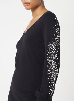 Wallis V-Neck Embellished Dress  - Image 3