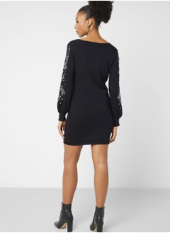 Wallis V-Neck Embellished Dress  - Image 2