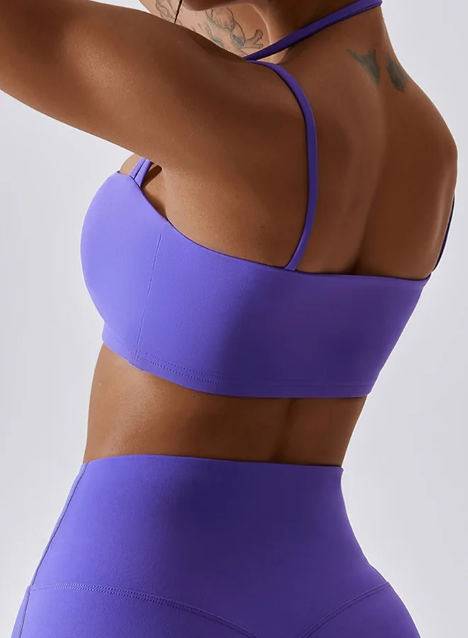 KAWN.YOGA Womens Sports Bra - Padded Low Impact Workout Yoga Bra with Removable Built in Bra