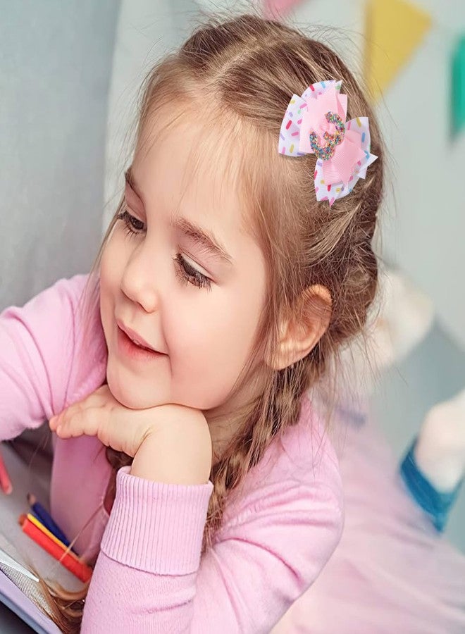 Jissoo Sprinkle Confetti Hair Bow - First Birthday Pink Party Decoration for Baby Girls, Ice Cream Theme 1st Birthday (3th Girls Hair Bow) - Image 3