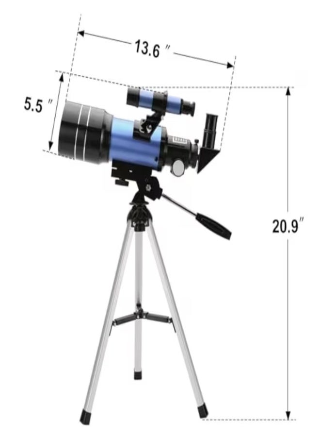 70mm Refractor Telescope for Adults & Kids 8+ – 15X-150X Zoom with Remote & Phone Adapter, Portable Astronomy Telescope for Stargazing, Planetary Viewing, Travel, Easy Assembly, Beginner/Pro - Image 4