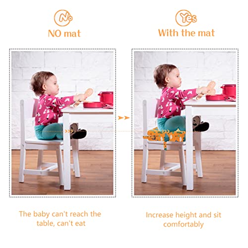 SMZCTYI Toddler Booster Seat for Dining Table Kitchen Chair Stronger Support Double Safe Straps Portable Booster Seat Dining Toddler High Cushion for Travel Home with NonSlip Bottom Orange - Image 3