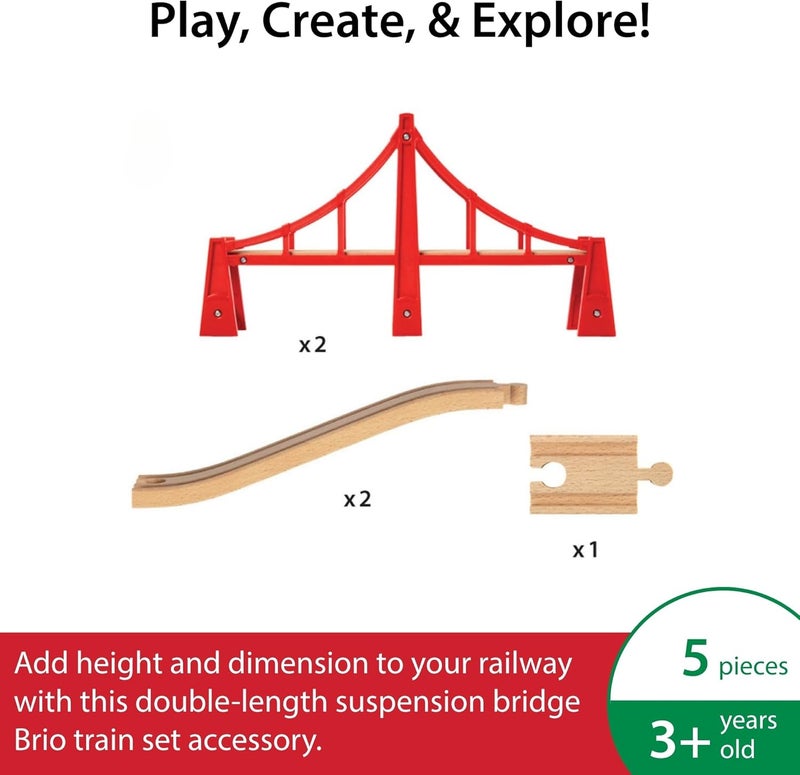 BRIO Double Suspension Bridge Toy Set - Compatible with BRIO World Railway System - Image 3