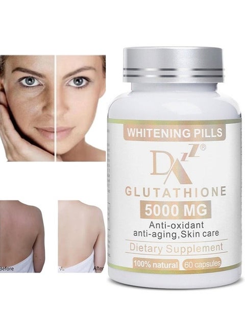 Glutathione Whitening Pills 60 Capsules 5000 Mg Effective Skin Lightening Supplement Dark Spots Melasma And Acne Scar Remover