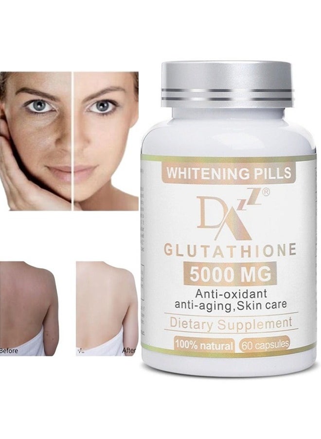 DAZZEL - Glutathione Whitening Pills 60 Capsules 5000 Mg Effective Skin Lightening Supplement Dark Spots Melasma And Acne Scar Remover - Image 1