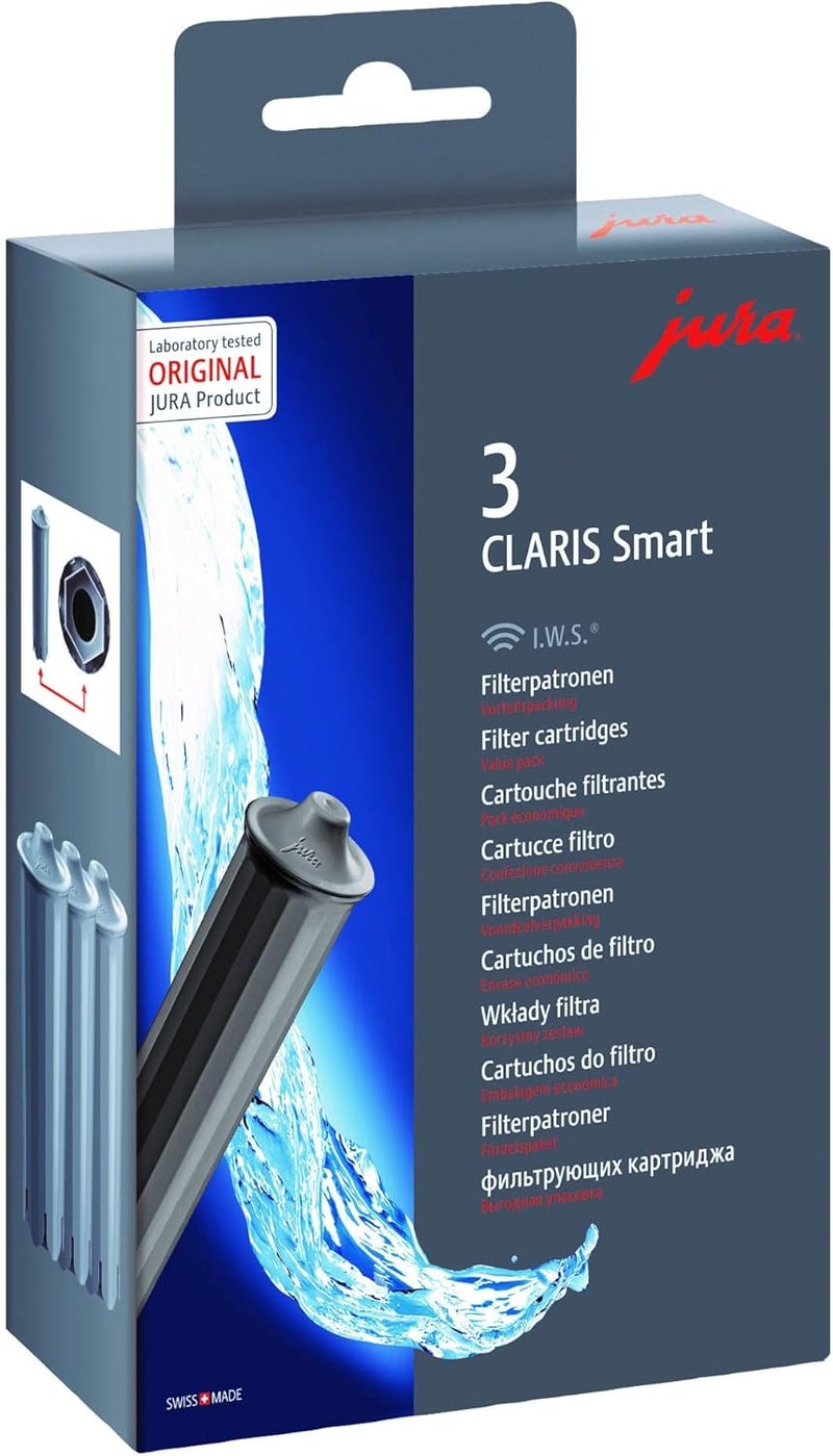 Jura 71794 "Claris Smart Filter Cartridge, Grey, 3-Piece, 5 x 10 x 10 cm - Image 1