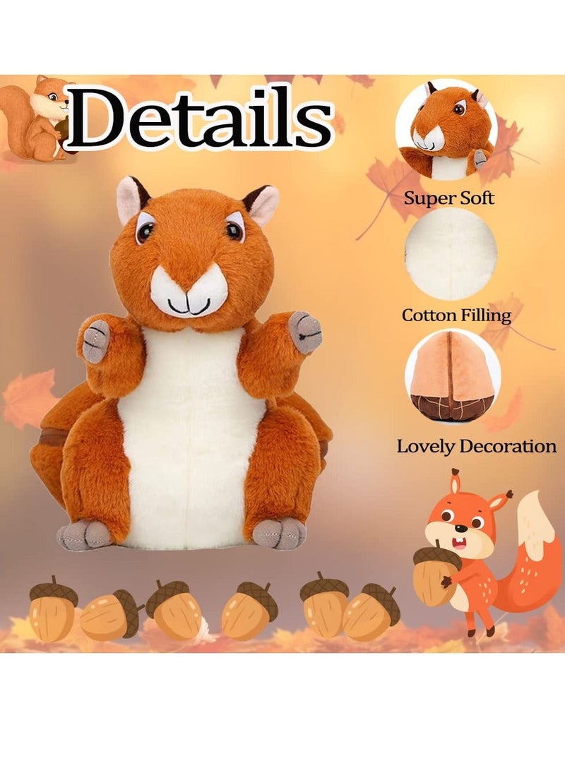 Squirrel Stuffed Animal Reaistic Squirrel Stuffed Animal Plush Toy Reversible Plush Toy Double Sided with Zipper Soft and Safe Material Fun to Play for Kids Idea Gifts for Boys and Girls - Image 2