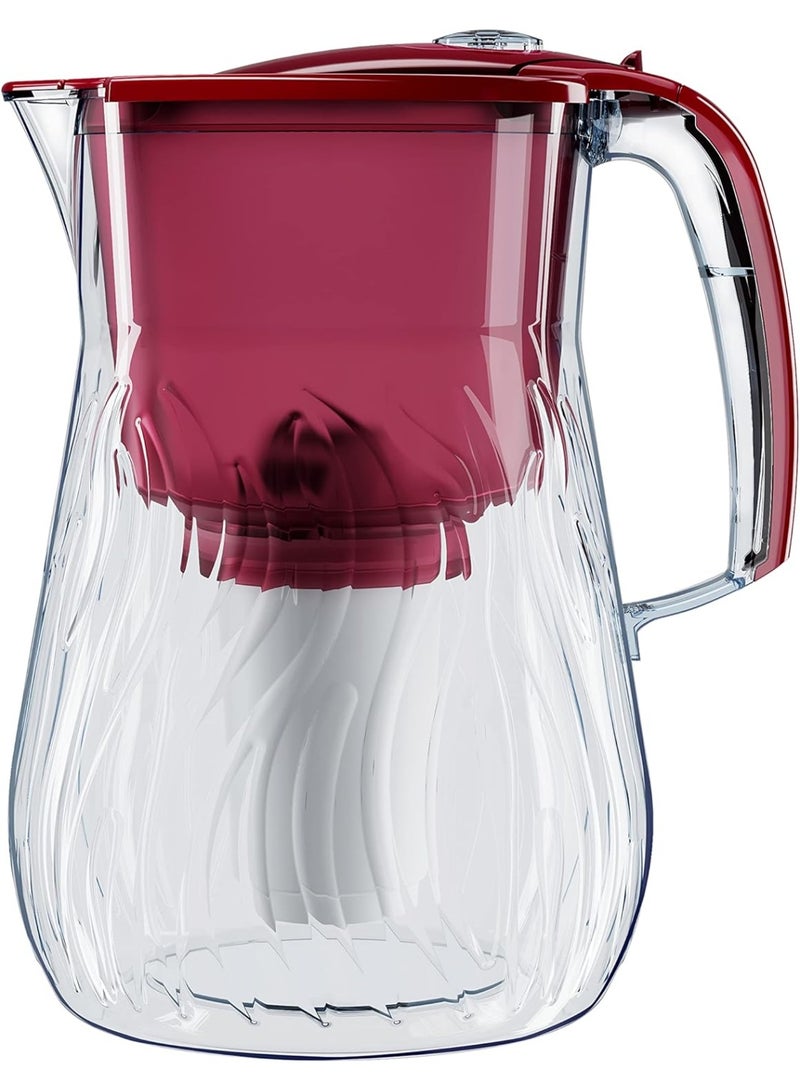 Aquaphor AQUAPHOR Orleans A5 Mg Water Filter Jug 4.2 L Cherry | Magnesium‑Enriched Pitcher with A5 Mg Cartridge | Reduces Chlorine, Rust & Heavy Metals | Mechanical Filter Life Indicator  - Image 3