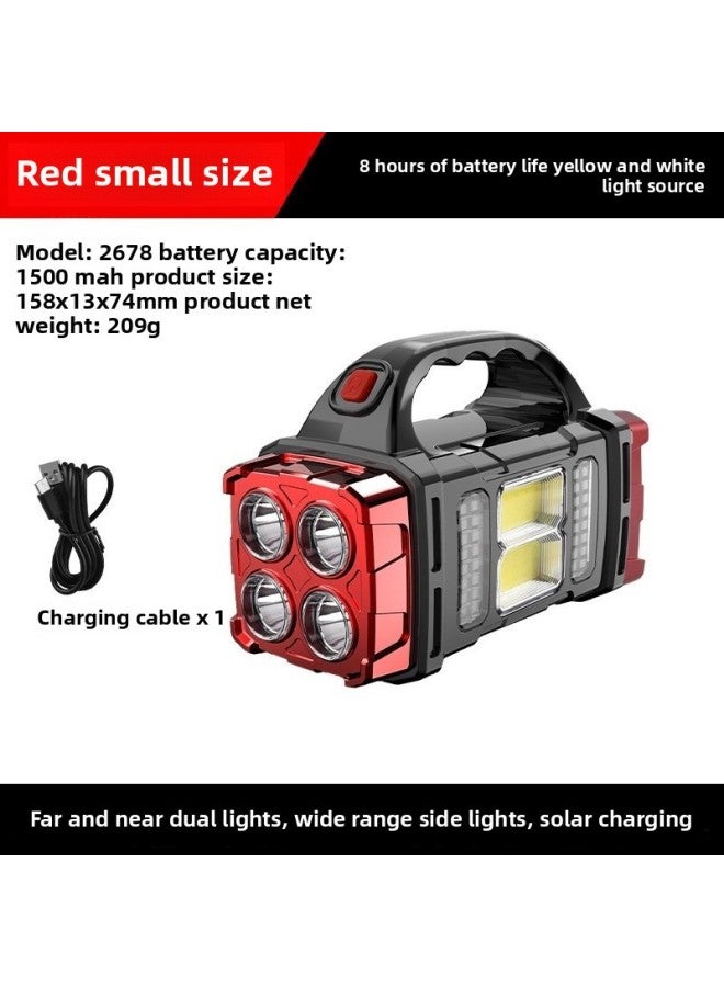 Flashlight Strong Light Super Bright Outdoor Long Endurance Long-range Home Searchlight Led Solar Rechargeable Lighting Miner's Lamp 