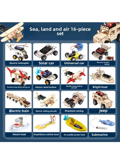 Science And Technology Small Production Suit-Color:Sea, Land And Air (send 2 Pairs Of Batteries And One Part Of Pigment)
