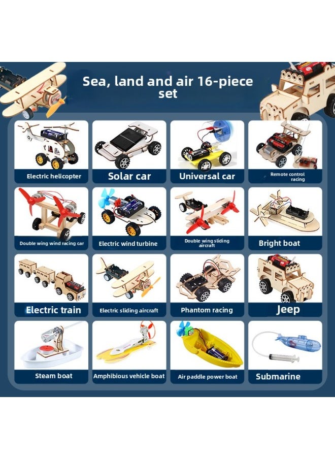 Science And Technology Small Production Suit-Color:Sea, Land And Air (send 2 Pairs Of Batteries And One Part Of Pigment)