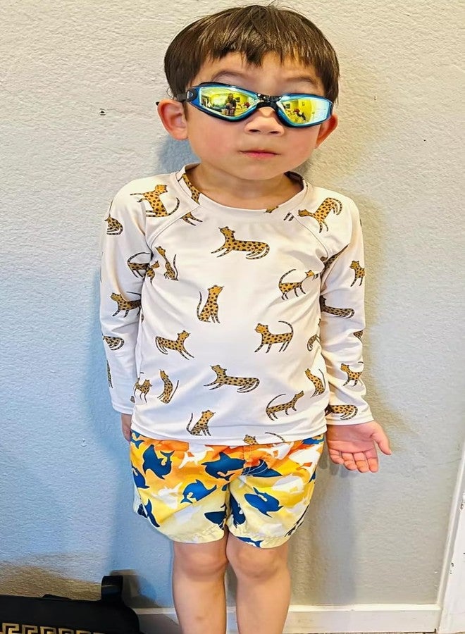 LDIOIF Toddler Boys Long Sleeve Rash Guard Shirt Swim Tee Neutral Swim Shirt SPF Athletic Tee Cheetah Swim Top 18-24 Months - Image 5