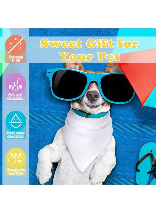 Kacctyen 100 Pcs Sublimation Blank Dog Bandanas Heat Transfer Washable Triangle Scarf DIY Sublimation PET Bandana Bib Kerchief Puppy Accessories for Dogs Cat, White(30.71 x 21.65 Inch) - Image 3