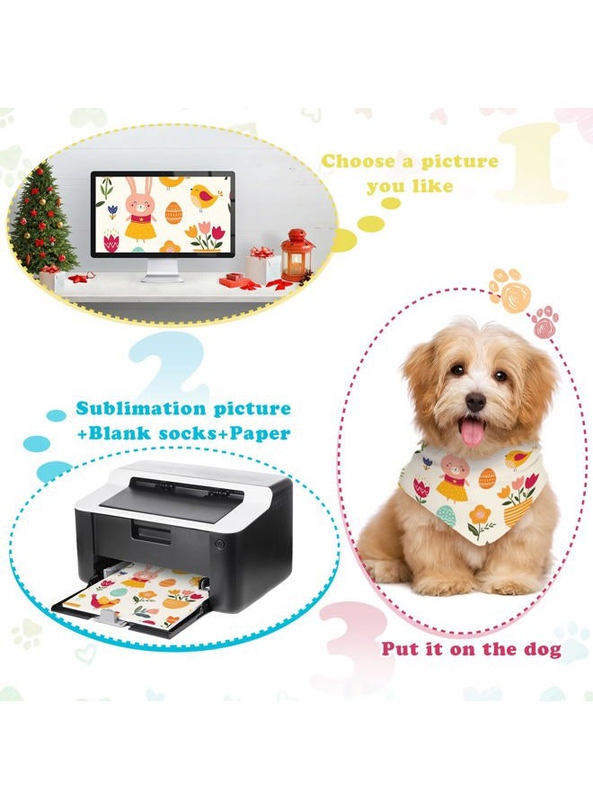 Kacctyen 100 Pcs Sublimation Blank Dog Bandanas Heat Transfer Washable Triangle Scarf DIY Sublimation PET Bandana Bib Kerchief Puppy Accessories for Dogs Cat, White(30.71 x 21.65 Inch) - Image 5