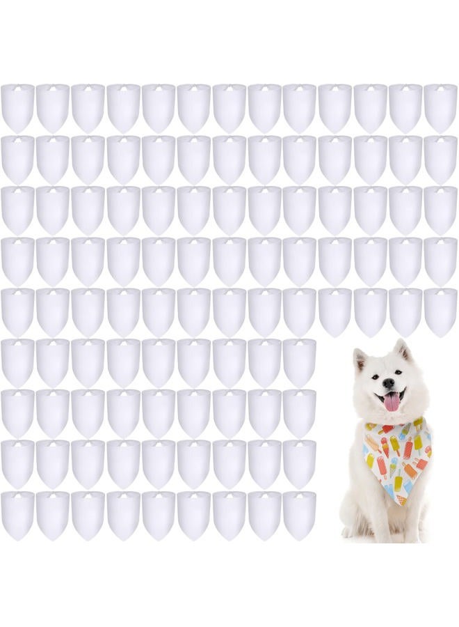 Kacctyen 100 Pcs Sublimation Blank Dog Bandanas Heat Transfer Washable Triangle Scarf DIY Sublimation PET Bandana Bib Kerchief Puppy Accessories for Dogs Cat, White(30.71 x 21.65 Inch) - Image 1