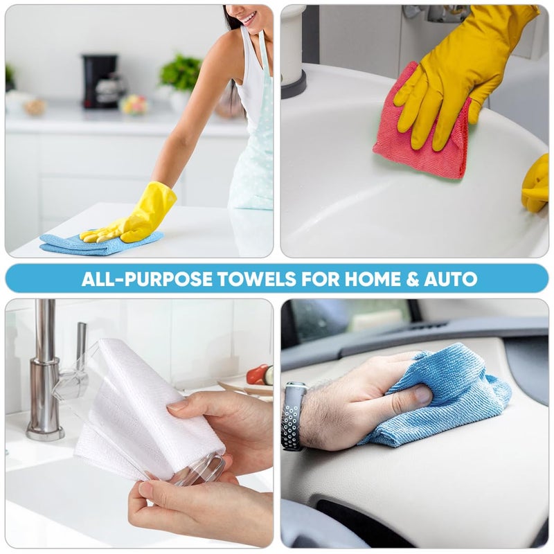 AIDEA Microfiber Cleaning Cloth Roll, Blue Shop Towels 55 Sheets Washable, Microfiber Towels for Cars, Blue Rags Reusable Paper Towel for Automotive, Workshop, House, Kitchen, Cleaning Supplies11Ã—9" - Image 5