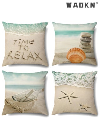 WAOKN Modern Sofa Throw Pillow Cover, 4Pcs Decorative Geometric