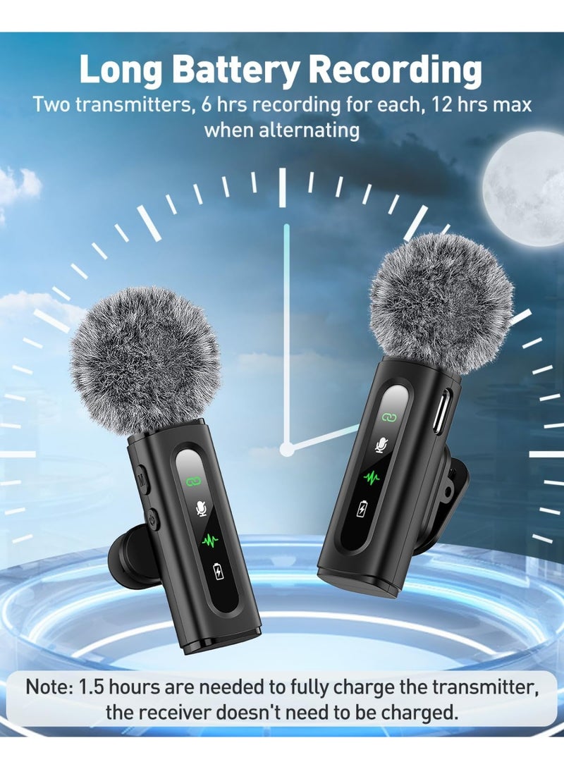 XICEN Lavalier Microphone Wireless for Type-C/iPhone/iPad/Android Phone/Tablet/PC, Mini Clip-on Mics with Rotatable Clip & Denoise Recording for Vlog/ Tiktok/ Youtube/ Video Recording/Live - Image 4