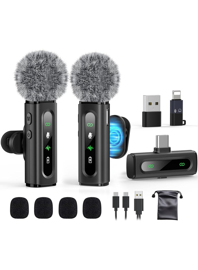XICEN Lavalier Microphone Wireless for Type-C/iPhone/iPad/Android Phone/Tablet/PC, Mini Clip-on Mics with Rotatable Clip & Denoise Recording for Vlog/ Tiktok/ Youtube/ Video Recording/Live - Image 1