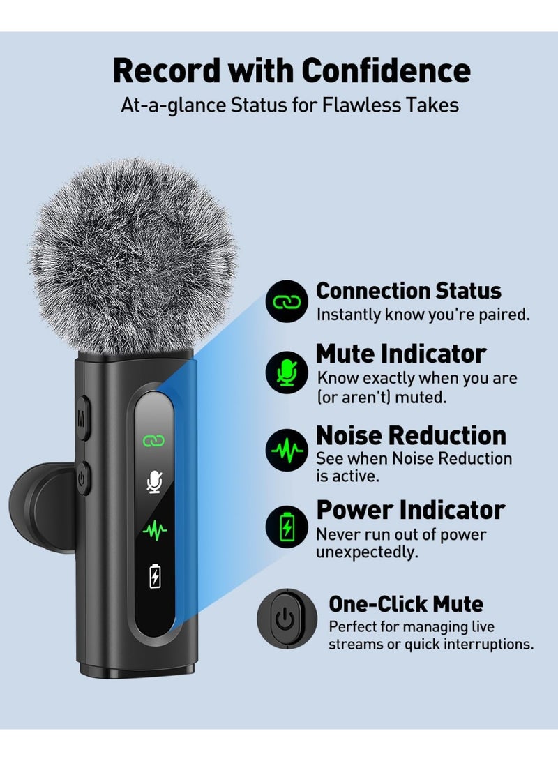 XICEN Lavalier Microphone Wireless for Type-C/iPhone/iPad/Android Phone/Tablet/PC, Mini Clip-on Mics with Rotatable Clip & Denoise Recording for Vlog/ Tiktok/ Youtube/ Video Recording/Live - Image 3