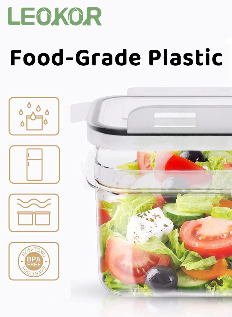 ليوكور مجموعة من 24 منظم تخزين محكم الغلق للمطبخ، صناديق وحاويات قابلة للتكديس مع ملصقات، حاويات بلاستيكية لتخزين الطعام للسكر والوجبات الخفيفة ولوازم الخبز - Image 3