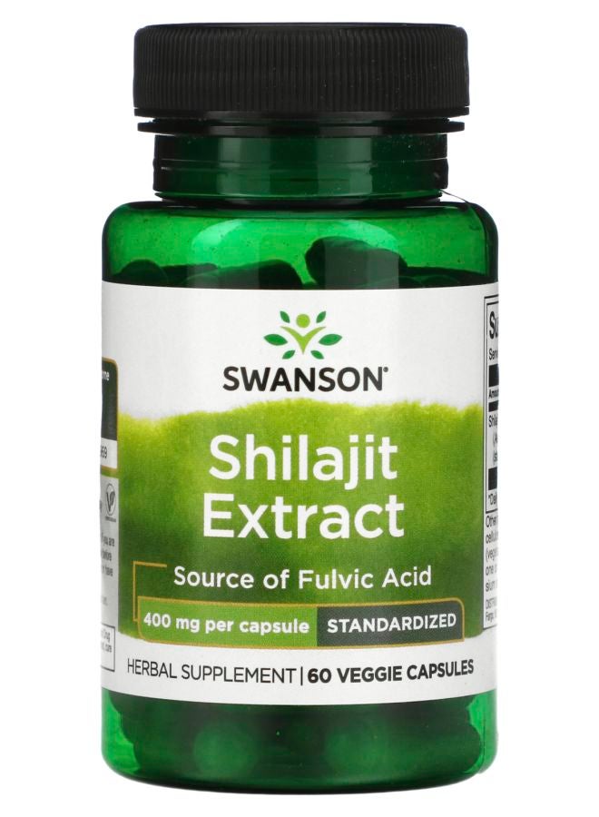 SWANSON Shilajit Extract Standardized 400 mg 60 Veggie Capsules