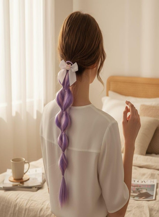 LIGHTER HOUSE طوق شعر بتصميم كرتوني من LIGHTER HOUSE KUROMI مع ضفيرة، هدية مثالية لأعياد ميلاد الأطفال أو كهدية تذكارية، وإكسسوارات للحفلات (قطعتان). اللون: مزيج من الأسود والبنفسجي. - Image 3