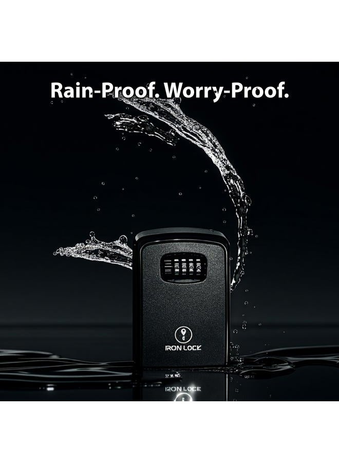 Iron Lock ® - XXL Key Lock Box Wall Mount for Keys 4 Digit Combination with Resettable Code with A B Switch Extra Large lockbox Indoor Outdoor Waterproof Big Key Lock Box House Spare Keys Wall Safes - Image 2