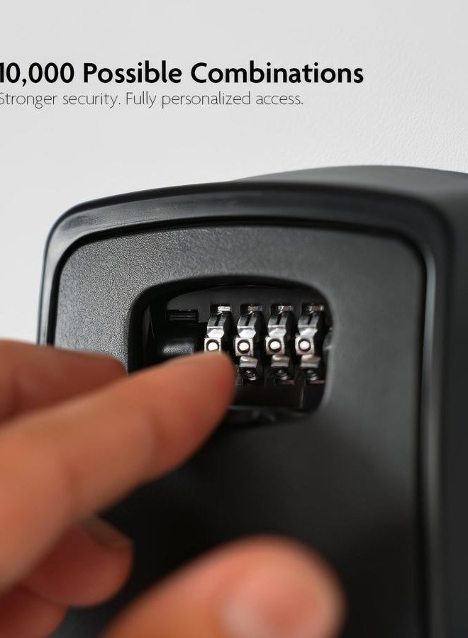 Iron Lock ® - XXL Key Lock Box Wall Mount for Keys 4 Digit Combination with Resettable Code with A B Switch Extra Large lockbox Indoor Outdoor Waterproof Big Key Lock Box House Spare Keys Wall Safes - Image 3