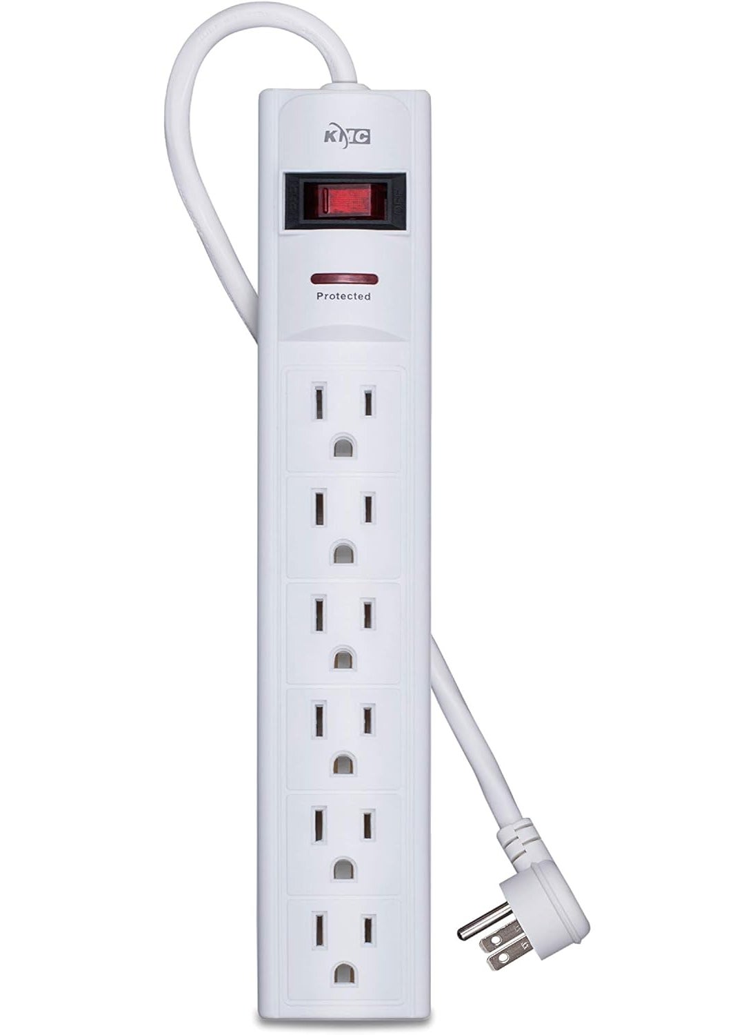 KMC KMC 6Outlet Surge Protector Power Strip with 15Foot Cord 1200 Joule Overload Protection  - Image 1