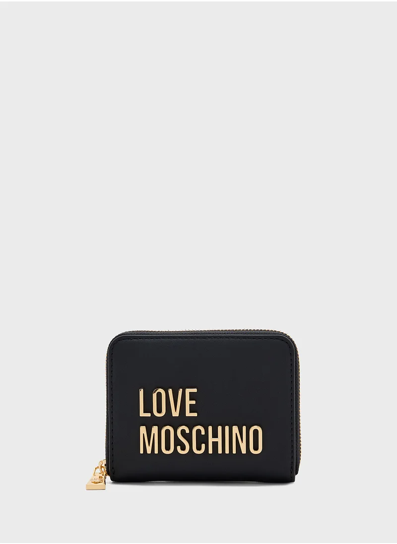 Love Moschino Logo Detailed Zip Over Wallet