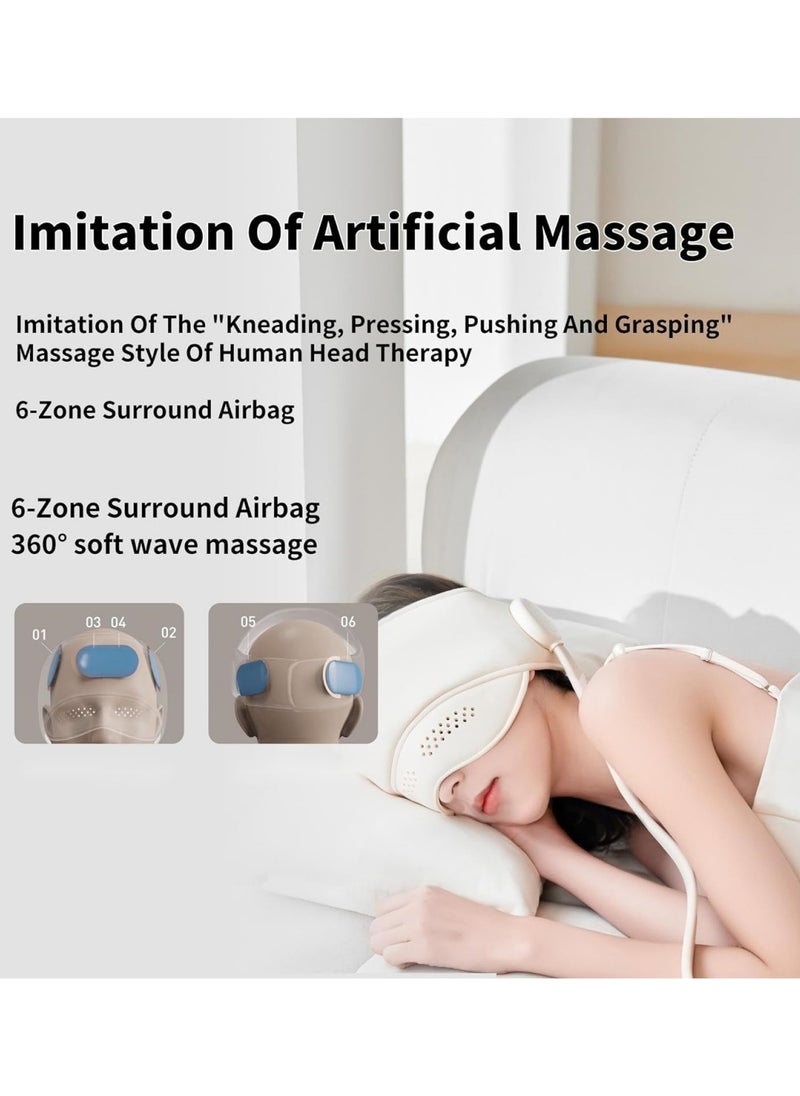 Ru syanl Head Scalp Massager with Heating 3 Zone Graphene Heat 6 Zones Airbag Massage 4 Airbag Modes for Improve Sleep Deep Relaxation Stress Relief  - Image 2