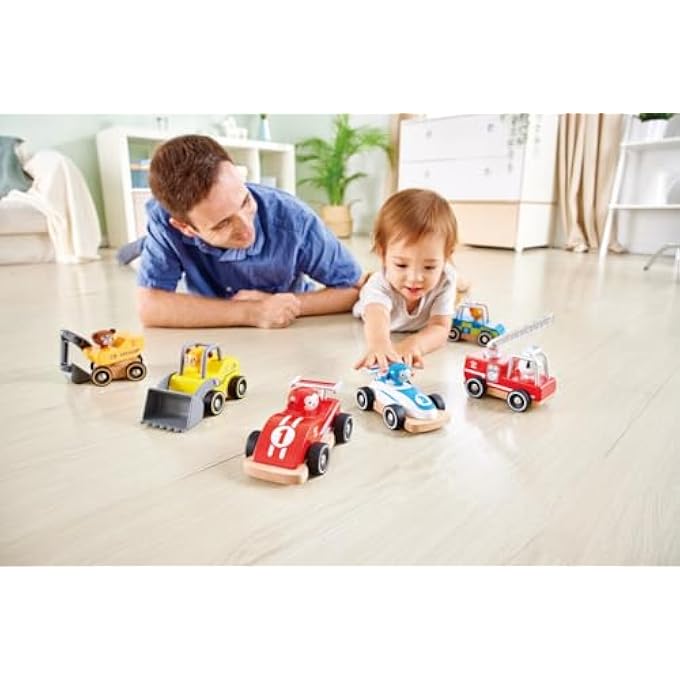 WILD RIDERS VEHICLE - POLICE CAR | WOODEN PUSH AND GO CAR | ARTICULATED FEATURES FOR ROLE-PLAY | DEVELOPS FINE MOTOR SKILLS | SAFE AND DURABLE TOY FOR AGES 18+ MONTHS - Image 5